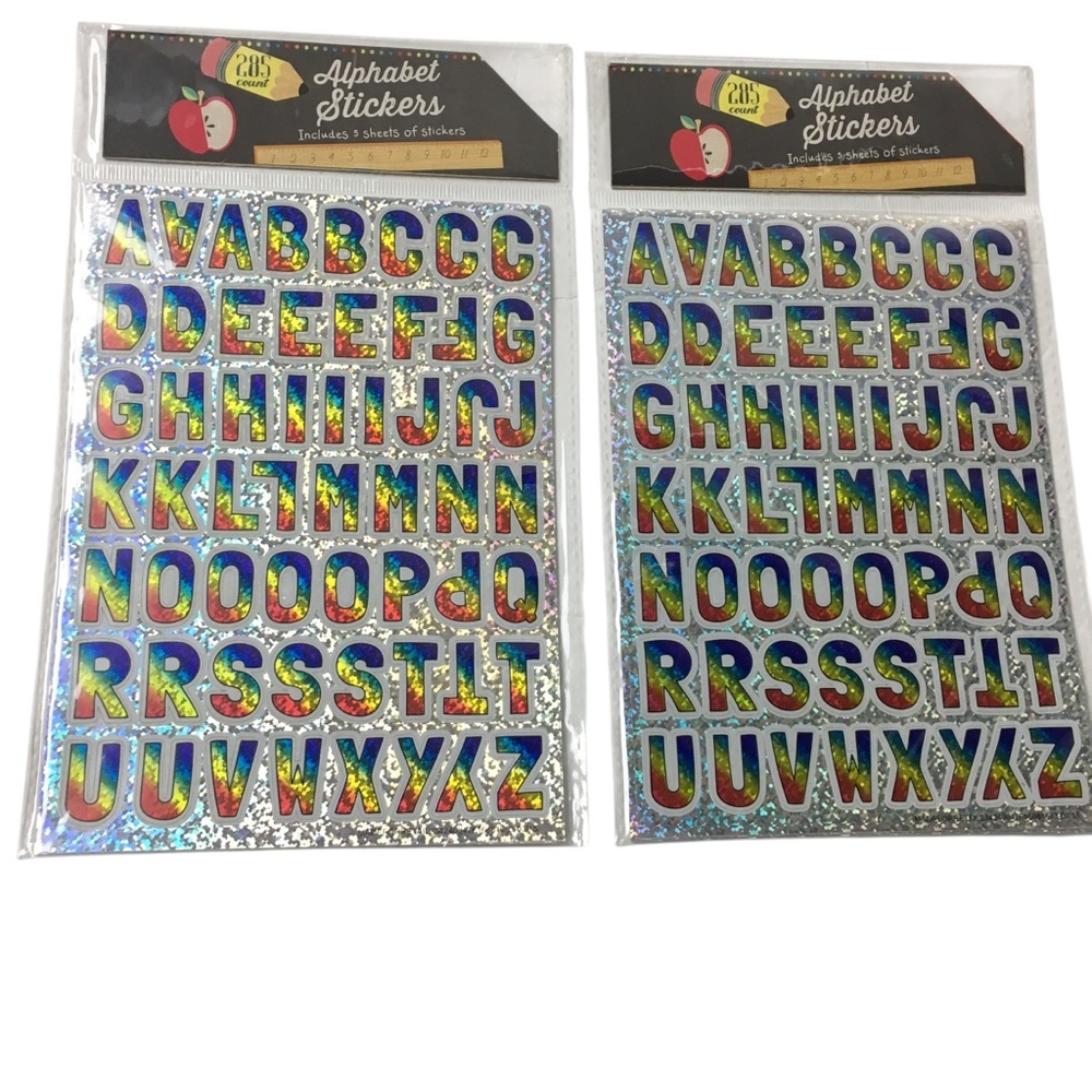 Alphabet Rainbow Holographic Stickers 10 Sheets 570 Total Classroom Uppercase